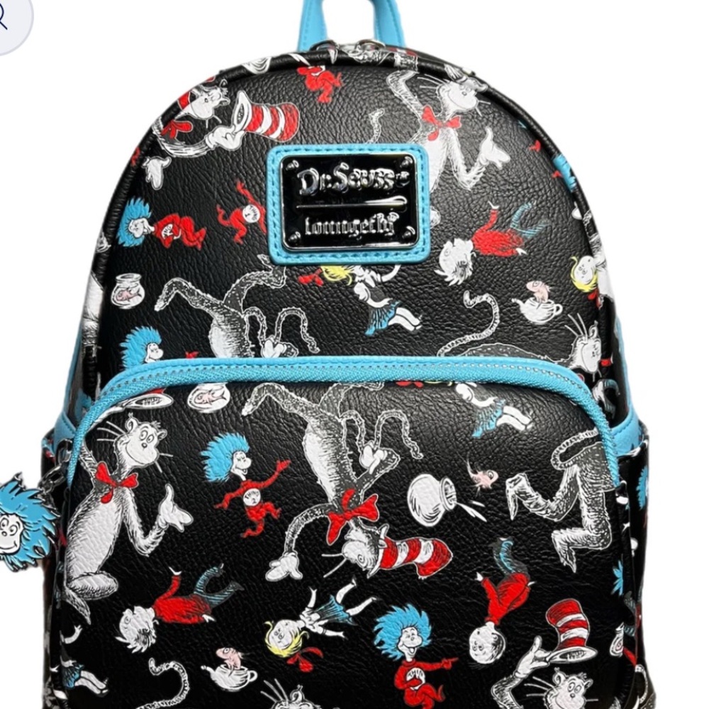 Loungefly Dr. Seuss Black and Blue Backpack
